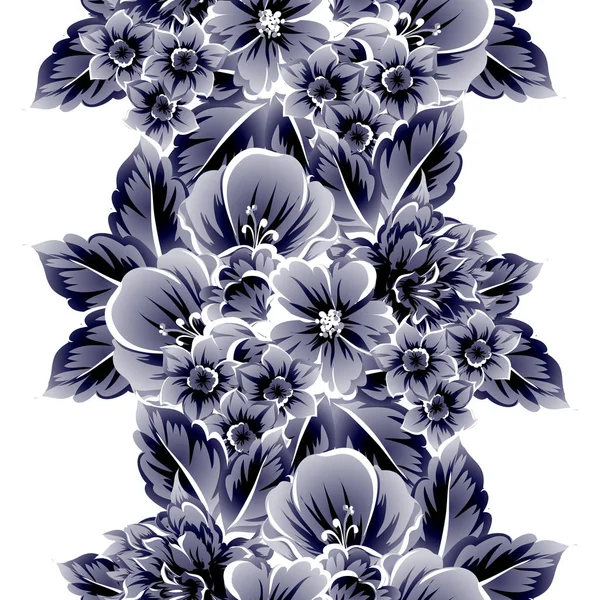 Naadloze Vintage Stijl Bloemenpatroon Floral Elementen Wit — Stockvector