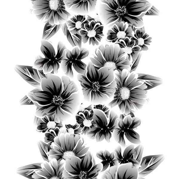 Цветочный Узор Винтажном Стиле Цветочные Элементы Белом — стоковый вектор