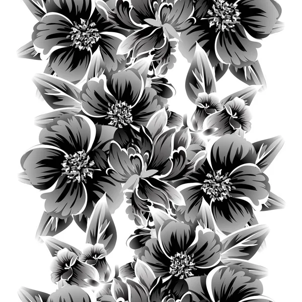 Безшовний Вінтажний Квітковий Візерунок Квіткові Елементи Білому — стоковий вектор