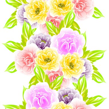 Sorunsuz vintage tarzı çiçek deseni. Renkli çiçek öğeleri