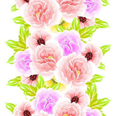 Sorunsuz vintage tarzı çiçek deseni. Renkli çiçek öğeleri