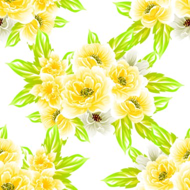 Sorunsuz vintage tarzı çiçek deseni. Renkli çiçek öğeleri