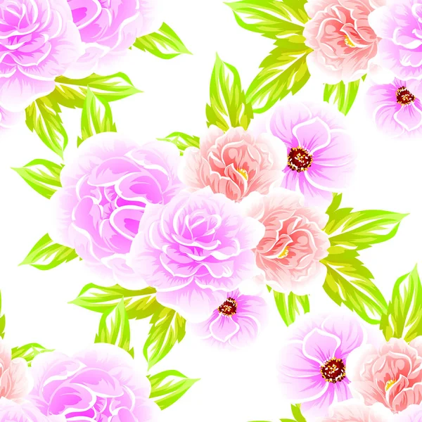 Naadloze Vintage Stijl Bloemenpatroon Floral Elementen Kleur — Stockvector
