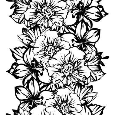 Sorunsuz vintage tarzı çiçek deseni. Beyaz çiçek öğeleri.