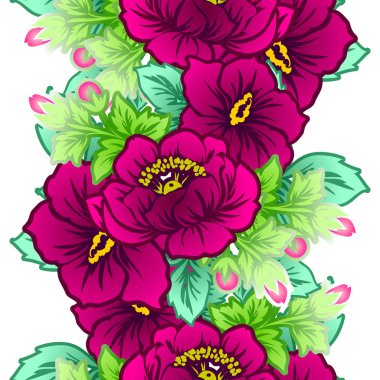 Sorunsuz vintage tarzı çiçek deseni. Renkli çiçek öğeleri