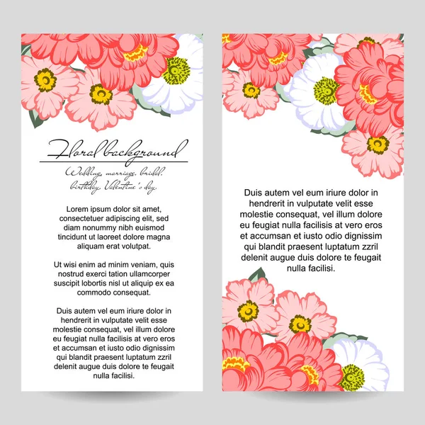 Gaya Klasik Kartu Pernikahan Bunga Ditetapkan Elemen Floral Dalam Warna - Stok Vektor