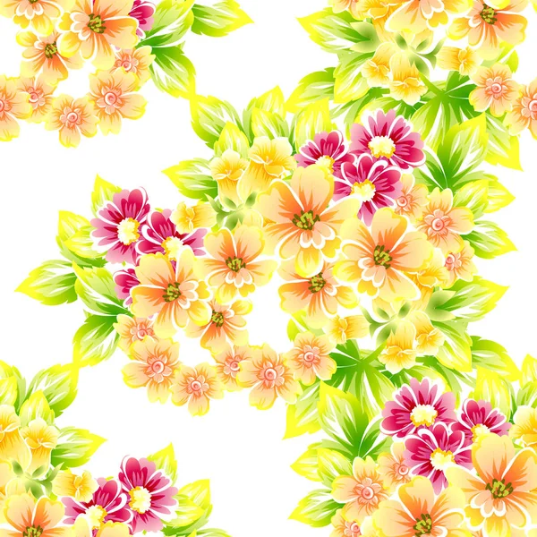 Naadloze Vintage Stijl Bloemenpatroon Floral Elementen Kleur — Stockvector