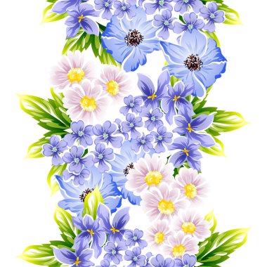 Sorunsuz vintage tarzı çiçek deseni. Renkli çiçek öğeleri