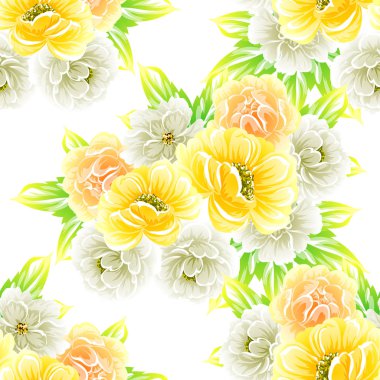 Sorunsuz vintage tarzı çiçek deseni. Renkli çiçek öğeleri