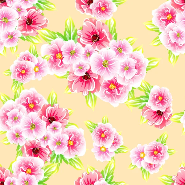 Naadloze Vintage Stijl Bloemenpatroon Floral Elementen Kleur — Stockvector