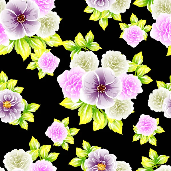 Naadloze Vintage Stijl Bloemenpatroon Floral Elementen Kleur — Stockvector