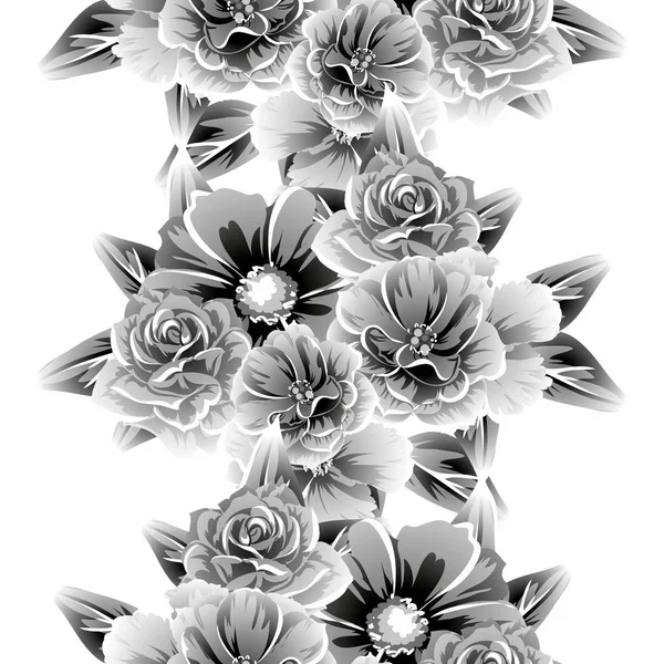 Bezszwowe Stylu Vintage Kwiatki Elementy Kwiatowy Białym Tle — Wektor stockowy