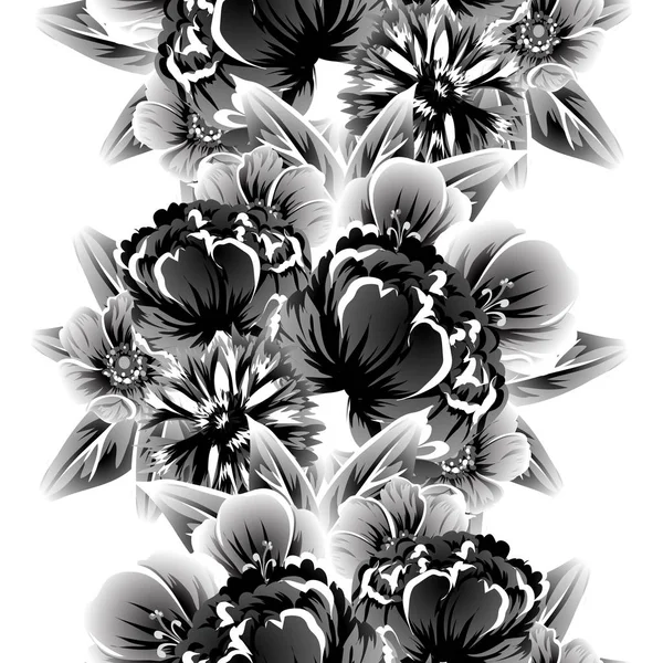 Μοτίβο Floral Απρόσκοπτη Ρετρό Στυλ Λευκό Φόντο — Διανυσματικό Αρχείο