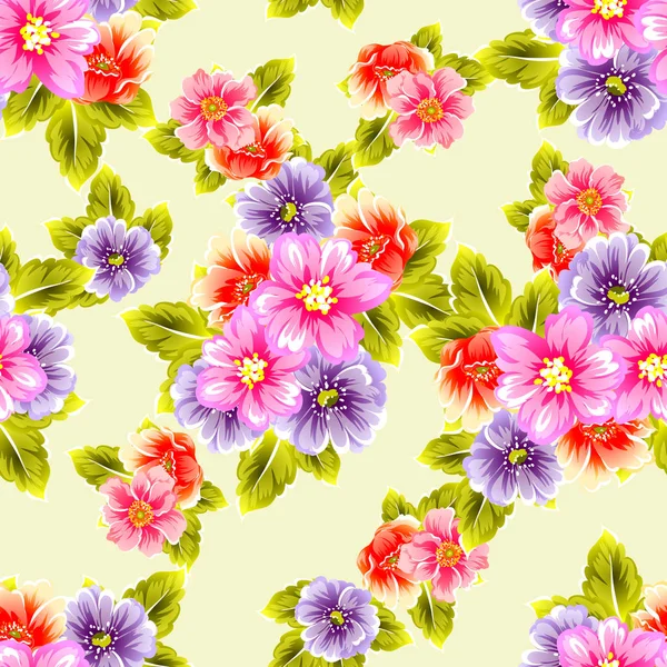 Patrón Estilo Vintage Floral Colorido Sobre Fondo Claro — Vector de stock