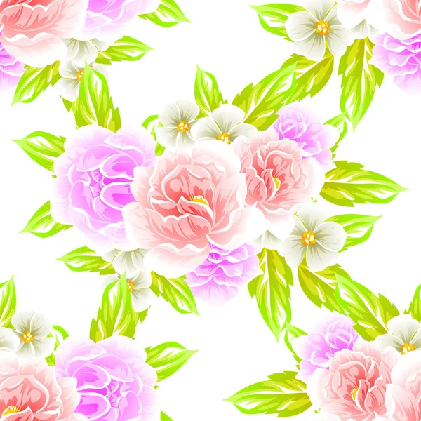 Patrón Estilo Vintage Floral Colorido Sobre Fondo Blanco — Vector de stock