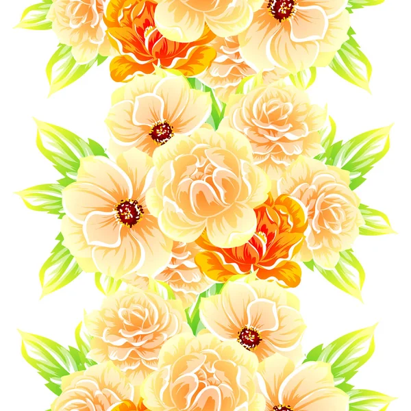 Patrón Estilo Vintage Floral Colorido Sobre Fondo Blanco — Archivo Imágenes Vectoriales