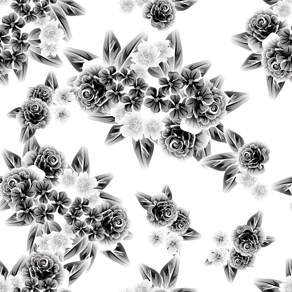 Patrón Estilo Vintage Sin Costuras Floral Sobre Fondo Blanco — Archivo Imágenes Vectoriales