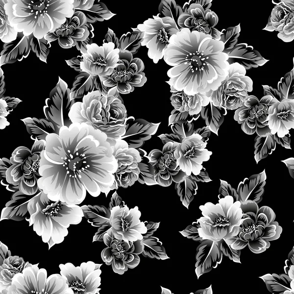 Patrón Flores Estilo Vintage Sin Costuras Elementos Florales — Archivo Imágenes Vectoriales