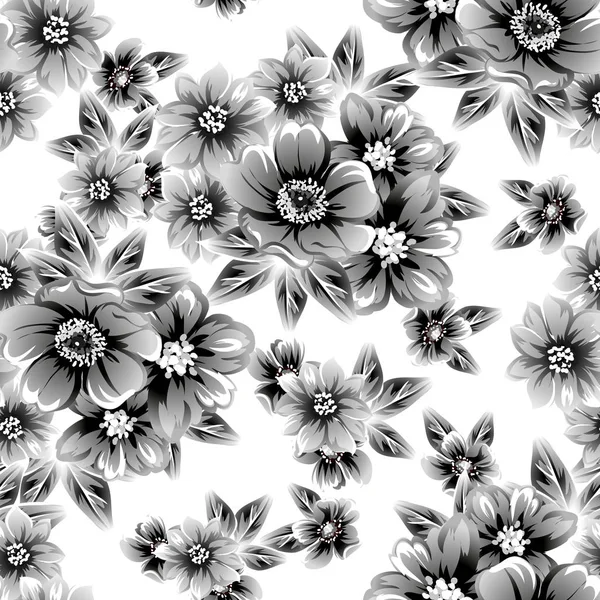 Απρόσκοπτη Στυλ Vintage Λουλούδι Μοτίβο Floral Στοιχεία — Διανυσματικό Αρχείο