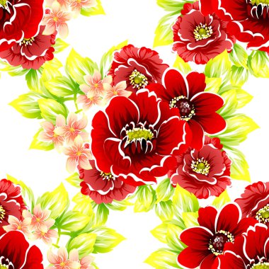 Sorunsuz vintage tarzı çiçek deseni. Renkli çiçek öğeleri