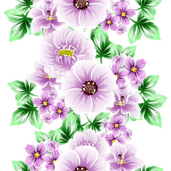 Květinový Vzor Bezešvé Vintage Styl Květinové Prvky Barvě — Stockový vektor