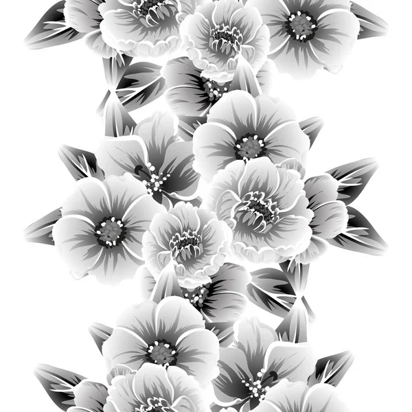 Απρόσκοπτη Στυλ Vintage Λουλούδι Μοτίβο Floral Στοιχεία — Διανυσματικό Αρχείο