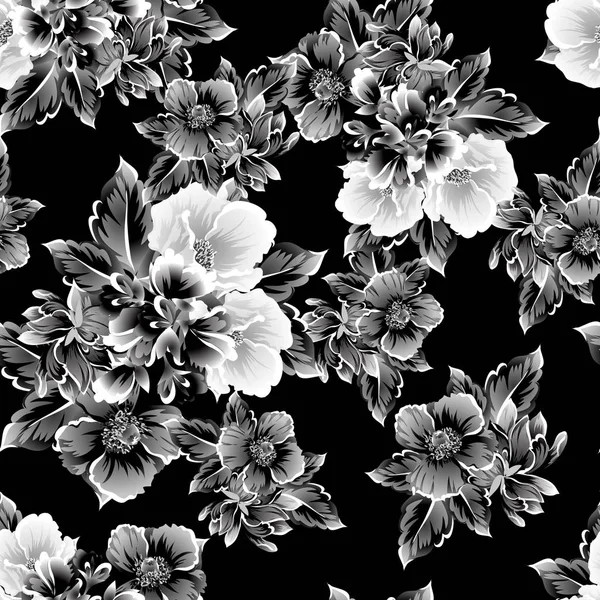 无缝复古风格的花卉图案 花卉元素 — 图库矢量图片