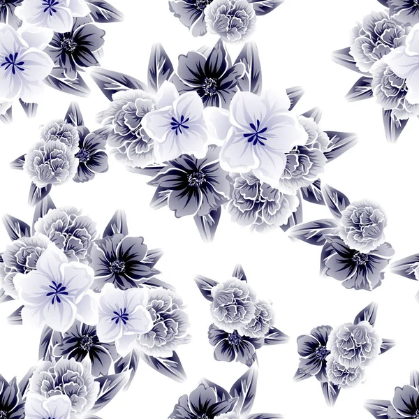 Modèle Fleur Style Vintage Sans Couture Éléments Floraux — Image vectorielle