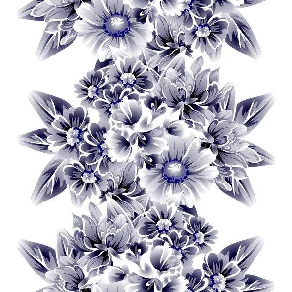 Безшовний Вінтажний Квітковий Візерунок Квіткові Елементи — стоковий вектор