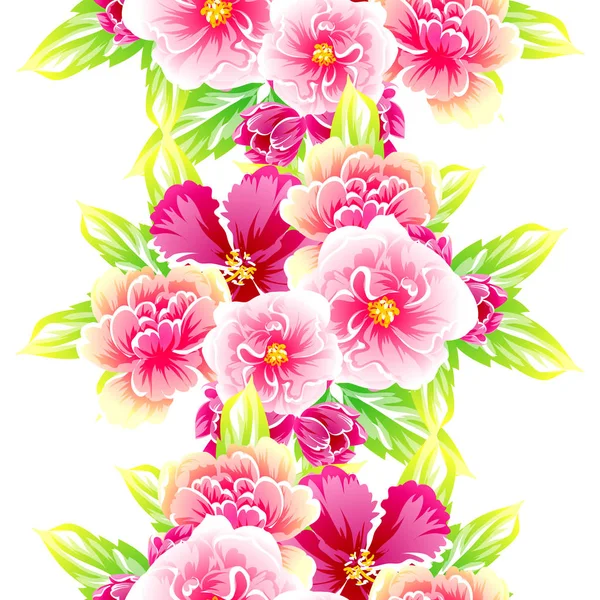 Sorunsuz vintage tarzı çiçek deseni. Renkli çiçek öğeleri