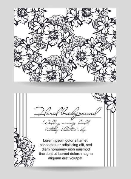 Hochzeitskarten Vintage Stil Florale Elemente Und Rahmen — Stockvektor