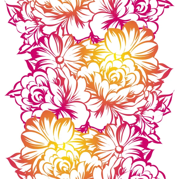 Цветочный Узор Винтажном Стиле Цветочные Элементы Цвете — стоковый вектор