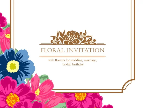 Cartão Flor Ornamentado Estilo Vintage Elementos Florais Cores —  Vetores de Stock