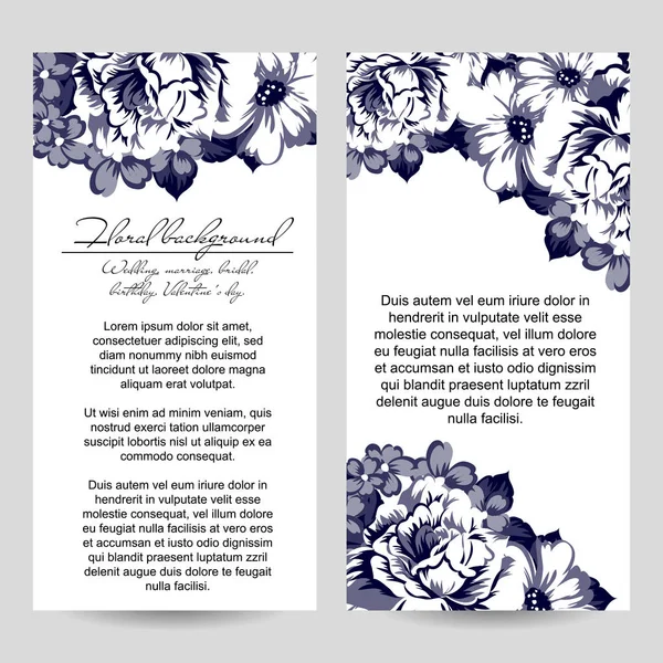 Conjunto Tarjetas Boda Flores Estilo Vintage Elementos Marcos Florales — Vector de stock