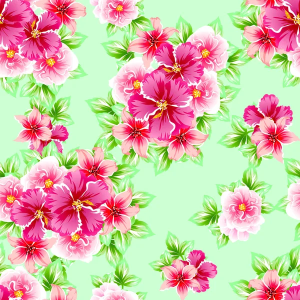 Naadloze Vintage Stijl Bloemenpatroon Floral Elementen Kleur — Stockvector