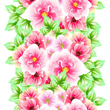 Sorunsuz vintage tarzı çiçek deseni. Renkli çiçek öğeleri