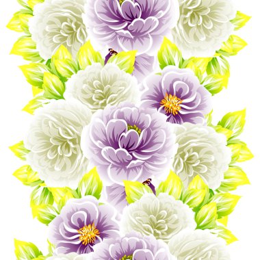 Sorunsuz vintage tarzı çiçek deseni. Renkli çiçek öğeleri