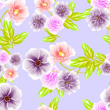 Sorunsuz vintage tarzı çiçek deseni. Renkli çiçek öğeleri