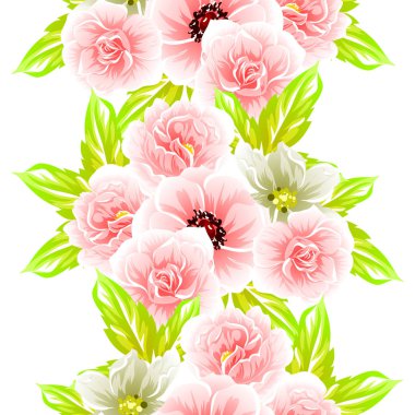 Sorunsuz vintage tarzı çiçek deseni. Renkli çiçek öğeleri