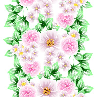 Sorunsuz vintage tarzı çiçek deseni. Renkli çiçek öğeleri