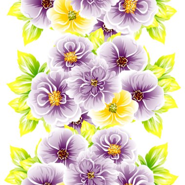 Sorunsuz vintage tarzı çiçek deseni. Renkli çiçek öğeleri