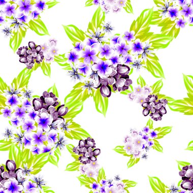 Sorunsuz vintage tarzı çiçek deseni. Renkli çiçek öğeleri