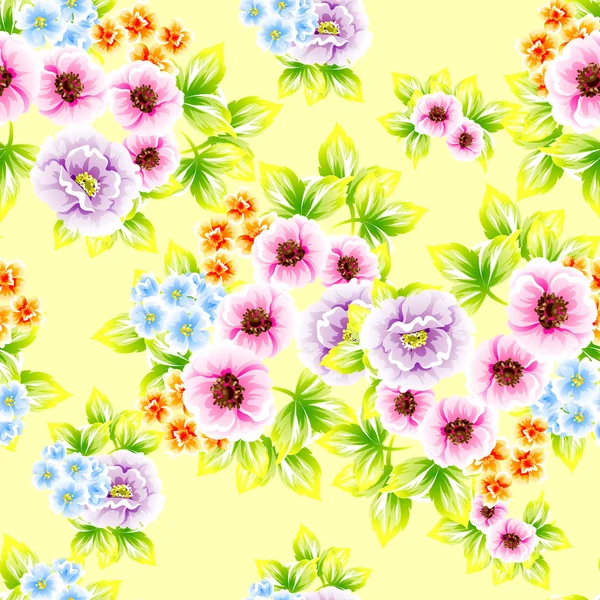 Naadloze Vintage Stijl Bloemenpatroon Floral Elementen Kleur — Stockvector