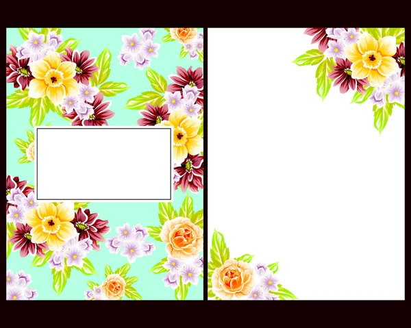 Klasik çiçek düğün kartları seti. Çiçek renginde elementler