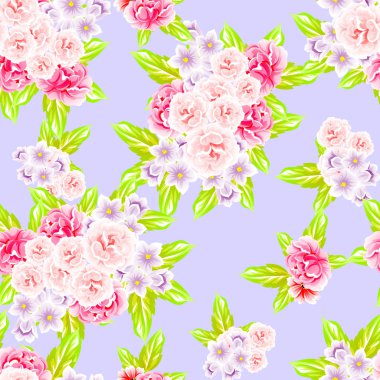 Sorunsuz vintage tarzı çiçek deseni. Renkli çiçek öğeleri