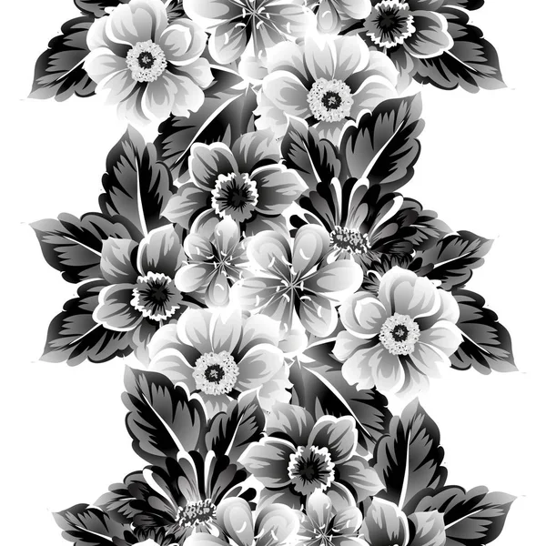 Nahtlose Blumenmuster Vintage Stil Florale Elemente Der Kontur — Stockvektor