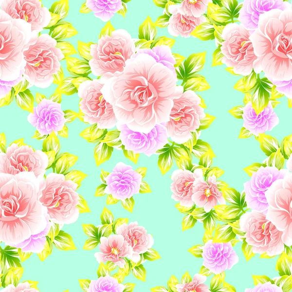 Naadloze Vintage Stijl Bloemenpatroon Floral Elementen Kleur — Stockvector