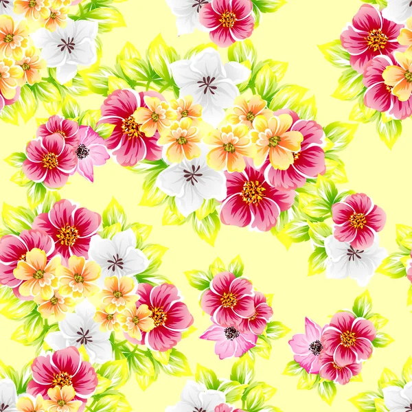 Naadloze Vintage Stijl Bloemenpatroon Floral Elementen Kleur — Stockvector