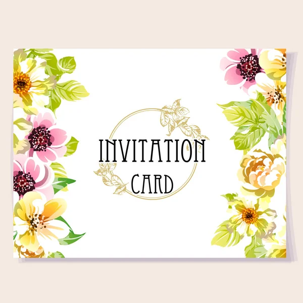 Vintage floral invitation card — Stock Vector