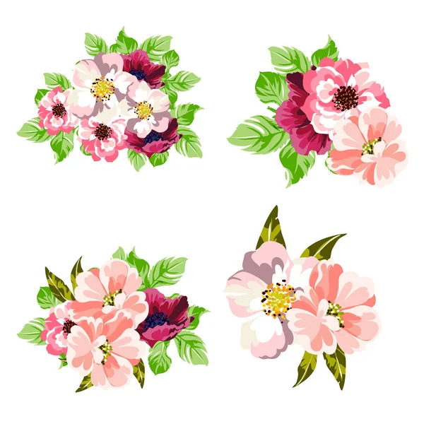Modèle Coloré Fleurs Style Vintage — Image vectorielle